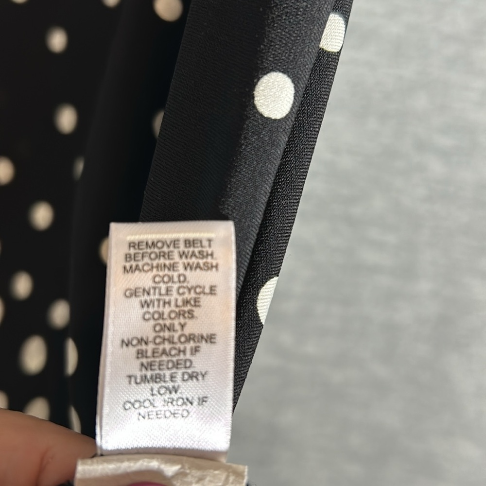 CATO Jersey Knit Polka Dot Extra Long Line Sleeveless Top with Cowl Style Front - Picture 13 of 13